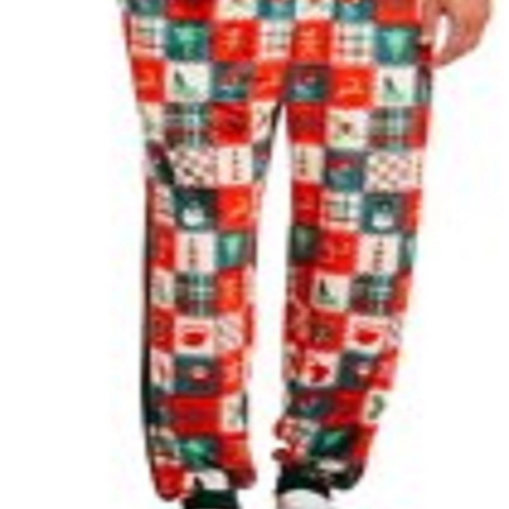 CHRISTMAS VELOUR PLUSH MEN JOGGER PANTS NEW